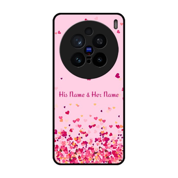 Vivo X200 Pro 5G Custom Glass Phone CaseFloating Hearts Design