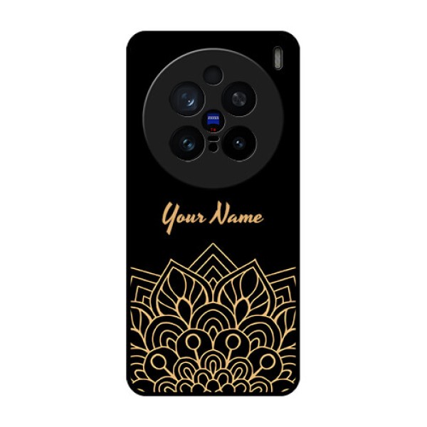 Vivo X200 Pro 5G Custom Glass Phone CaseGolden Mandala Design