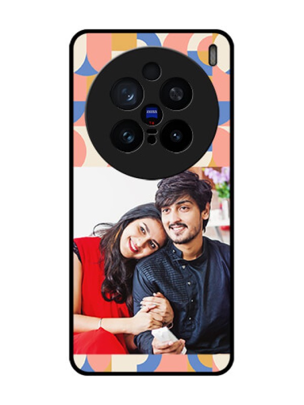 Custom Vivo X200 Pro 5G Custom Glass Phone CaseSemi - Circle Maze Pattern Design