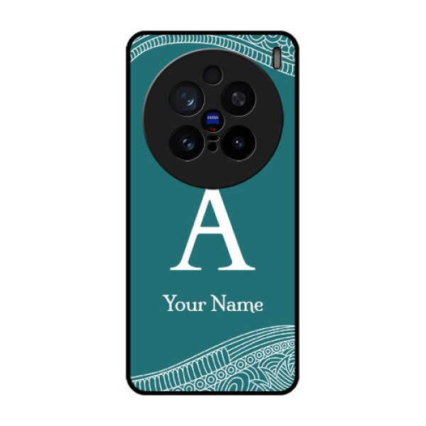 Vivo X200 Pro 5G Custom Glass Phone CaseLine Art Pattern With Custom Name Design Vivo X200 Pro 5G Custom Glass Phone CaseLine Art Pattern With Custom Name Design