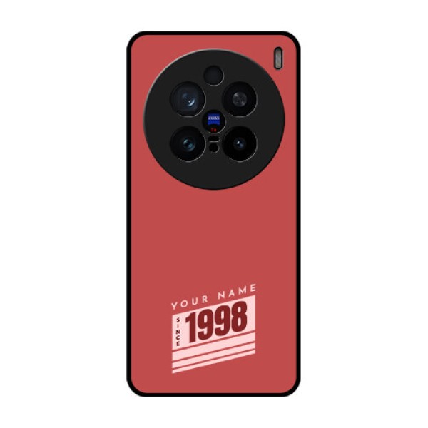 Vivo X200 Pro 5G Custom Glass Phone CaseRed Custom Year Of Birth Design Vivo X200 Pro 5G Custom Glass Phone CaseRed Custom Year Of Birth Design
