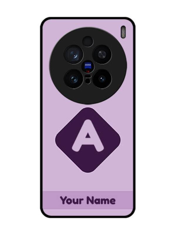 Custom Vivo X200 Pro 5G Custom Glass Phone CaseCustom Letter In Curved Badge Design