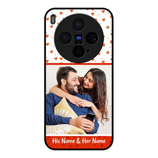 Vivo X300 5G Custom Glass Phone Case - Orange Love Symbol Design