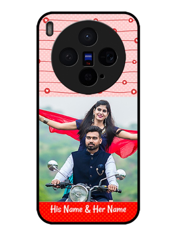 Custom Vivo X300 5G Custom Glass Phone Case - Red Pattern Case Design