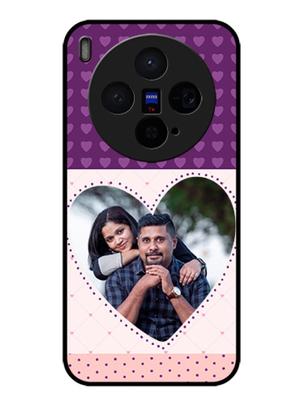 Custom Vivo X300 5G Custom Glass Phone Case - Violet Love Dots Design