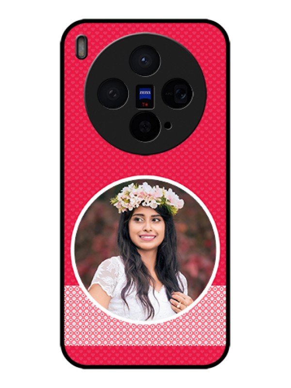 Custom Vivo X300 5G Custom Glass Phone Case - Pink Color Pattern Design