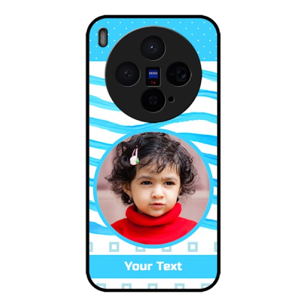Vivo X300 5G Custom Glass Phone Case - Simple Blue Case Design