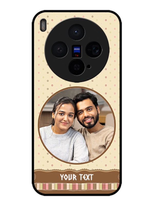 Custom Vivo X300 5G Custom Glass Phone Case - Brown Dotted Mobile Case Design