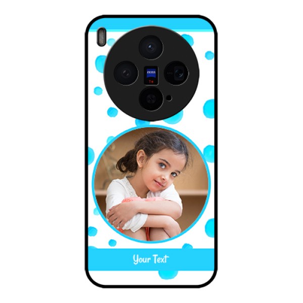 Vivo X300 5G Custom Glass Phone Case - Blue Bubbles Pattern Design