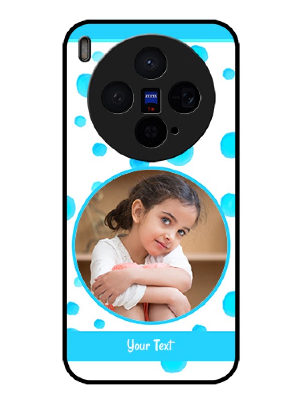 Custom Vivo X300 5G Custom Glass Phone Case - Blue Bubbles Pattern Design