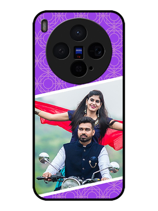 Custom Vivo X300 5G Custom Glass Phone Case - Violet Color Pattern Design
