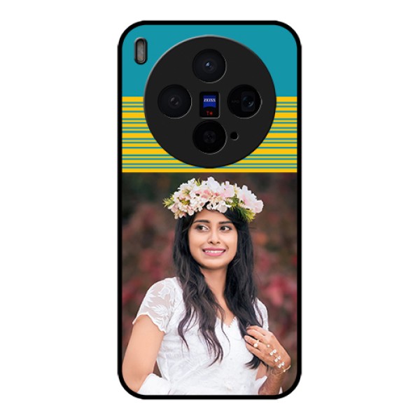 Vivo X300 5G Custom Glass Phone Case - Yellow & Blue Design