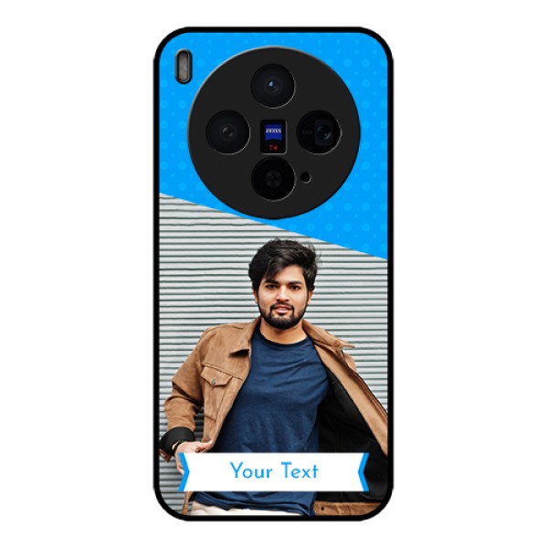 Vivo X300 5G Custom Glass Phone Case - Simple Blue Color Design