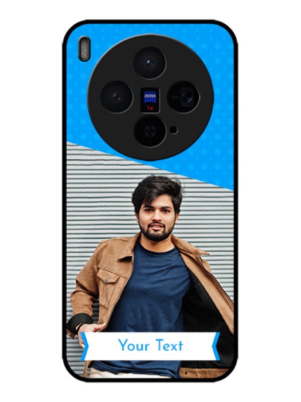 Custom Vivo X300 5G Custom Glass Phone Case - Simple Blue Color Design