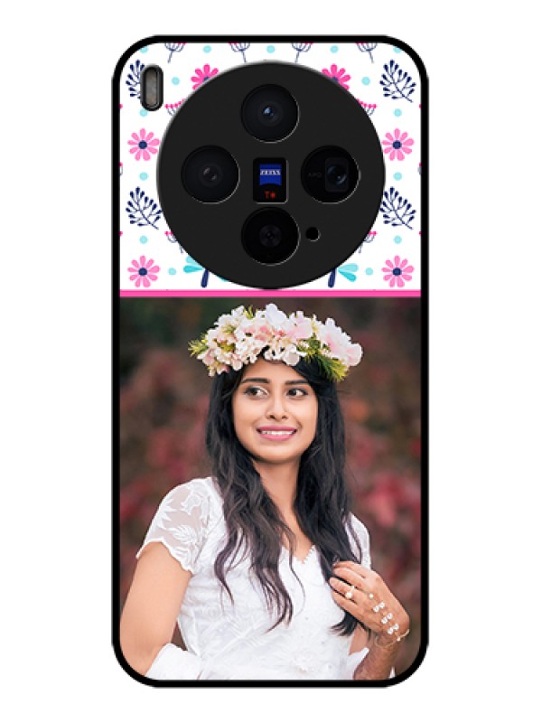 Custom Vivo X300 5G Custom Glass Phone Case - Colorful Flower Design
