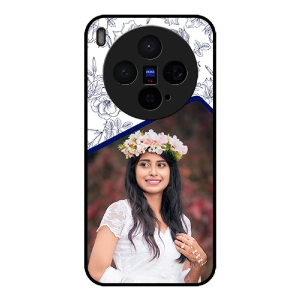 Vivo X300 5G Custom Glass Phone Case - Classy Floral Design