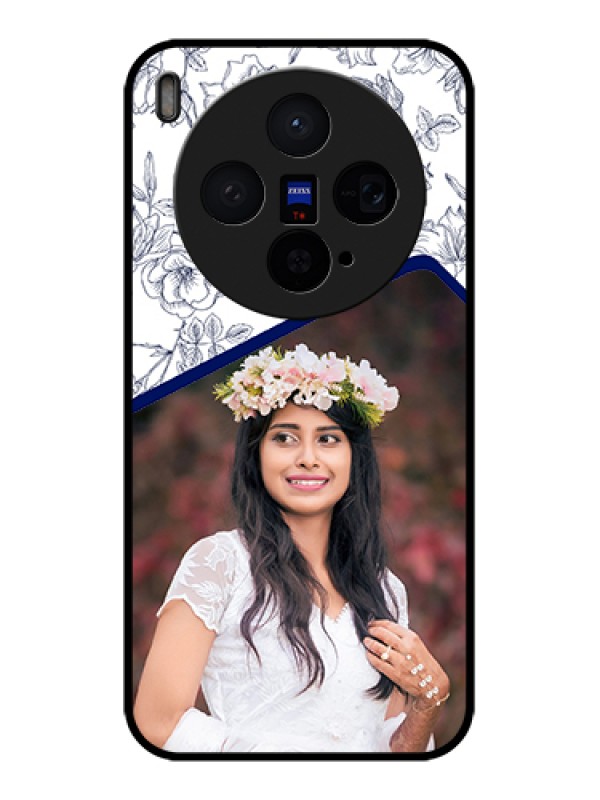 Custom Vivo X300 5G Custom Glass Phone Case - Classy Floral Design