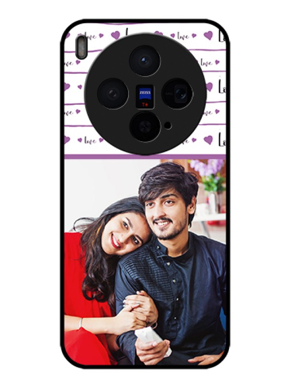 Custom Vivo X300 5G Custom Glass Phone Case - Couples Heart Design