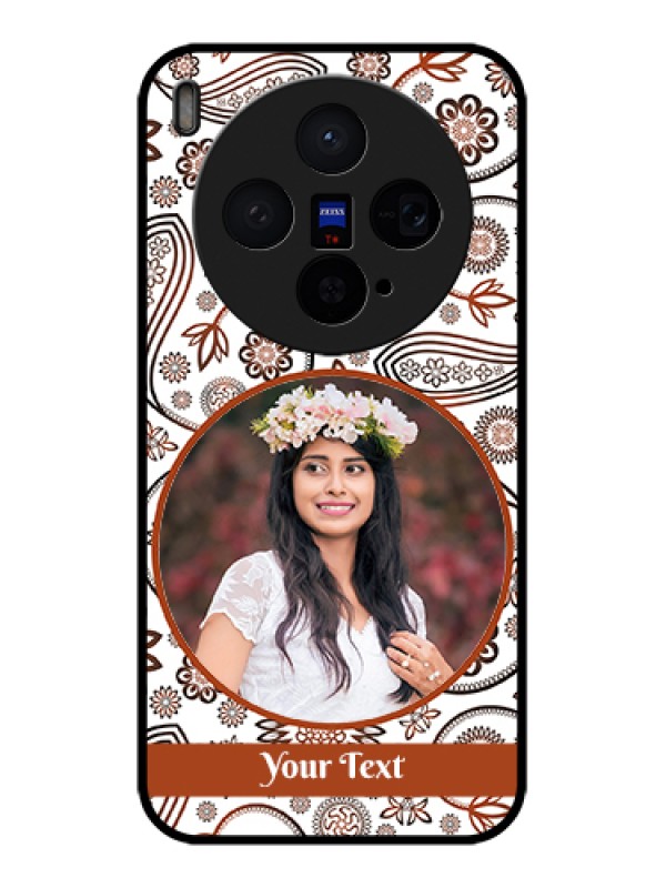 Custom Vivo X300 5G Custom Glass Phone Case - Abstract Flower Design