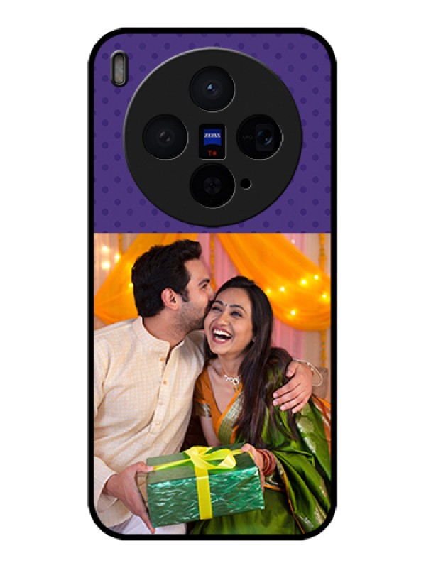 Custom Vivo X300 5G Custom Glass Phone Case - Violet Colored Pattern Design