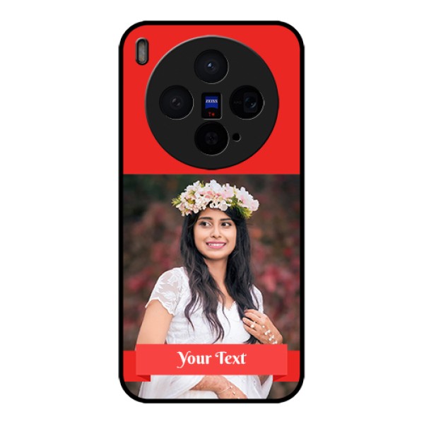 Vivo X300 5G Custom Glass Phone Case - Simple Red Color Design