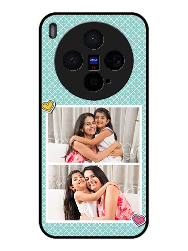 Custom Vivo X300 5G Custom Glass Phone Case - 2 Image Holder With Pattern Design