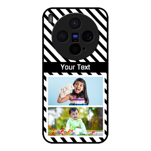 Vivo X300 5G Custom Glass Phone Case - Black And White Stripes Design Vivo X300 5G Custom Glass Phone Case - Black And White Stripes Design