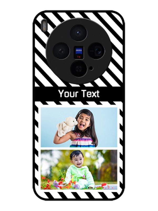 Custom Vivo X300 5G Custom Glass Phone Case - Black And White Stripes Design