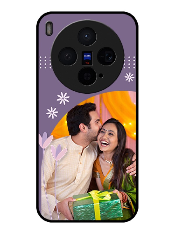 Custom Vivo X300 5G Custom Glass Phone Case - Lavender Flowers Design
