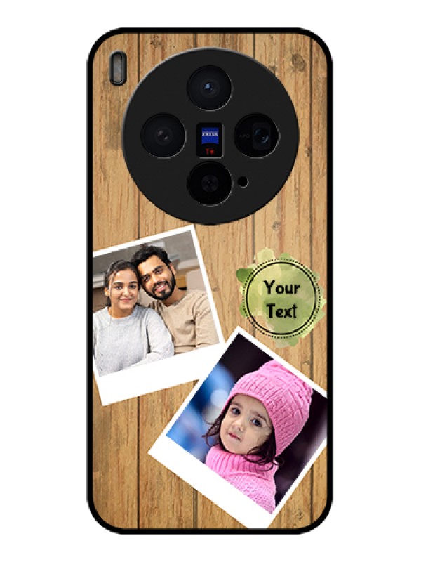 Custom Vivo X300 5G Custom Glass Phone Case - Wooden Texture Design