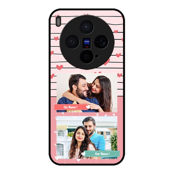 Vivo X300 5G Custom Glass Phone Case - Photo With Heart Design