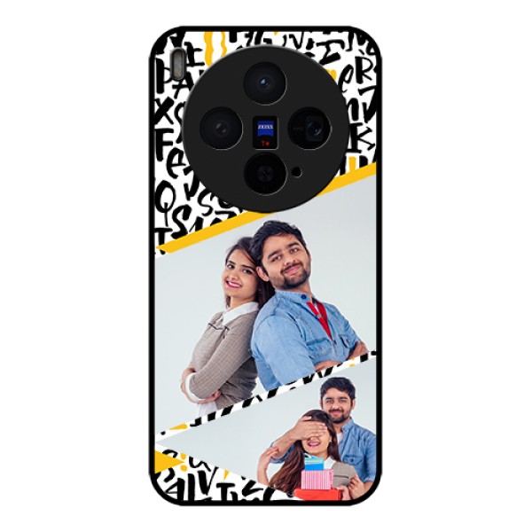 Vivo X300 5G Custom Glass Phone Case - Letters Pattern Design