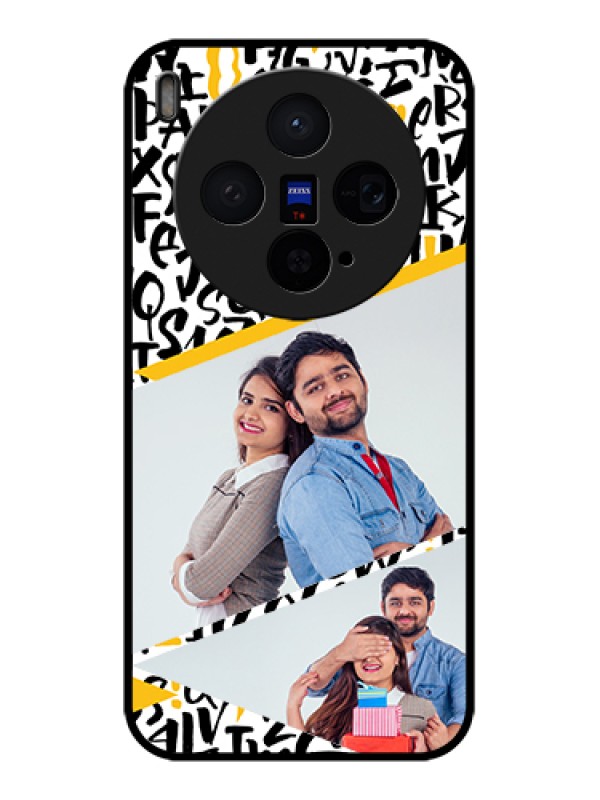 Custom Vivo X300 5G Custom Glass Phone Case - Letters Pattern Design