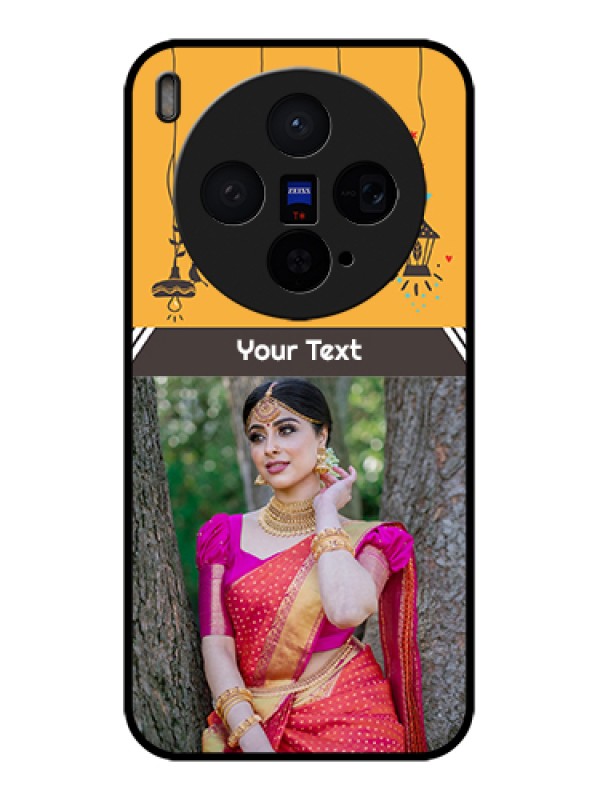 Custom Vivo X300 5G Custom Glass Phone Case - With Family Picture And Icons