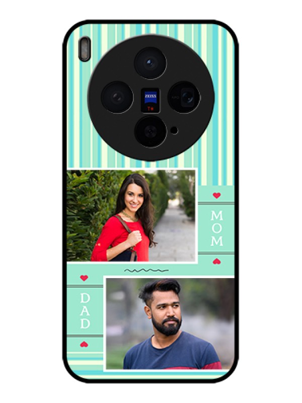 Custom Vivo X300 5G Custom Glass Phone Case - Mom & Dad Pic Design