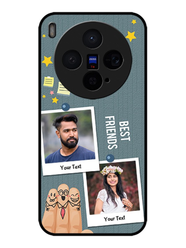 Custom Vivo X300 5G Custom Glass Phone Case - Sticky Frames And Friendship Design