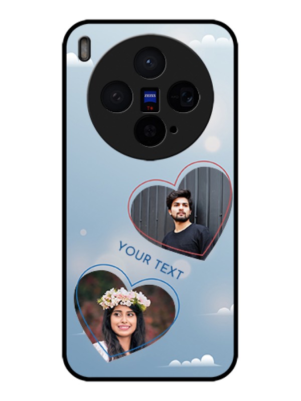 Custom Vivo X300 5G Custom Glass Phone Case - Blue Color Couple Design