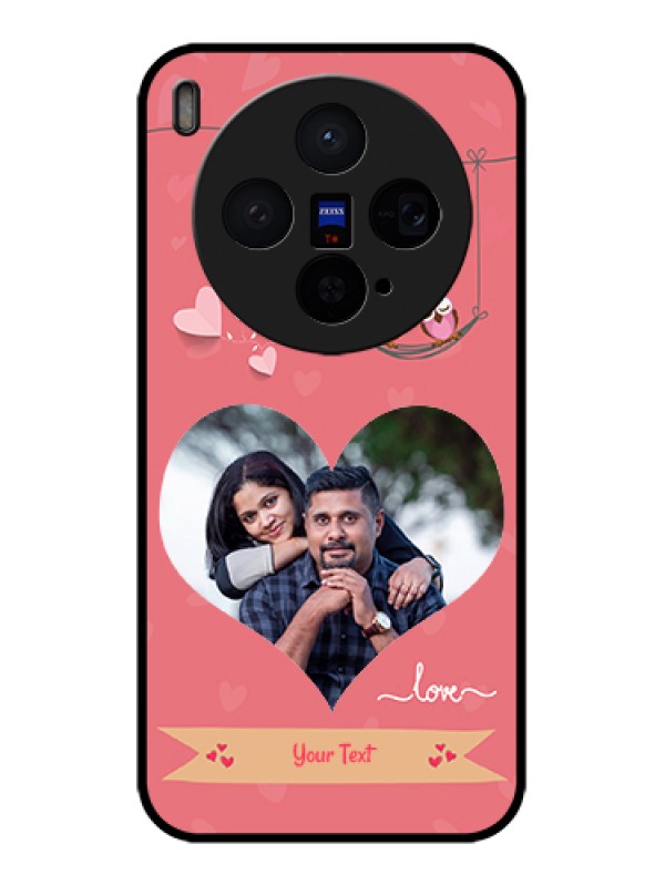 Custom Vivo X300 5G Custom Glass Phone Case - Peach Color Love Design