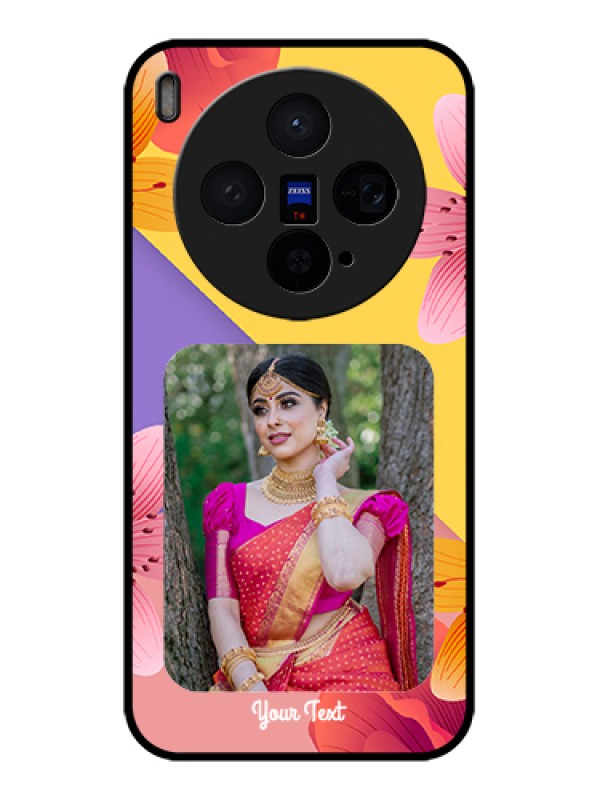 Custom Vivo X300 5G Custom Glass Phone Case - 3 Image With Vintage Floral Design