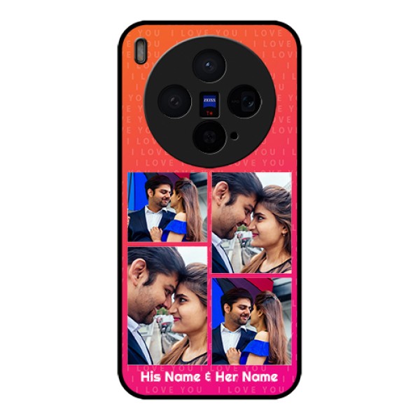 Vivo X300 5G Custom Glass Phone Case - I Love You Pink Design