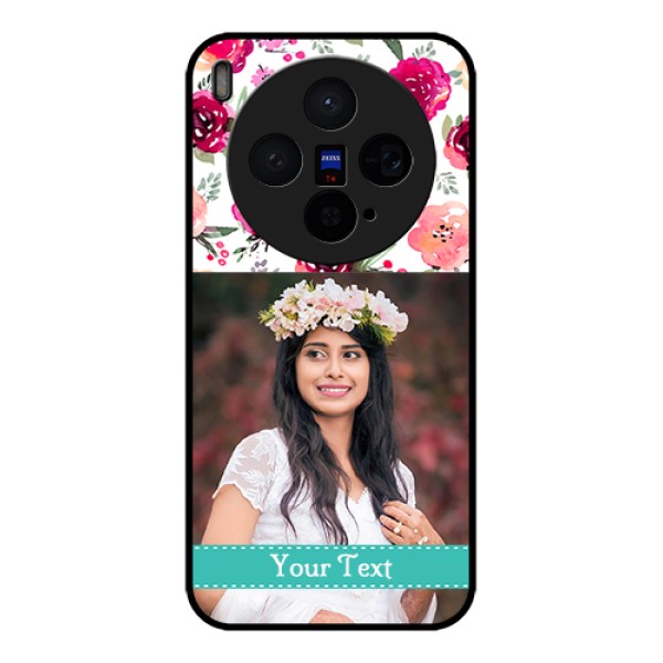 Vivo X300 5G Custom Glass Phone Case - Water Colors Floral Design