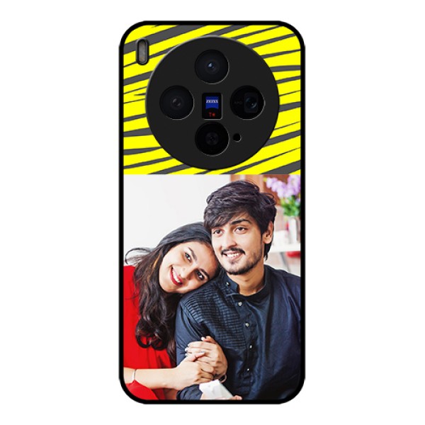 Vivo X300 5G Custom Glass Phone Case - Yellow Abstract Design