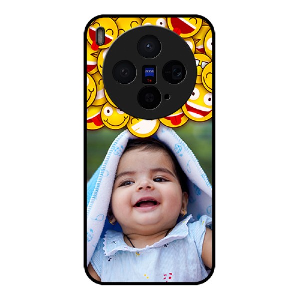 Vivo X300 5G Custom Glass Phone Case - With Smiley Emoji Design