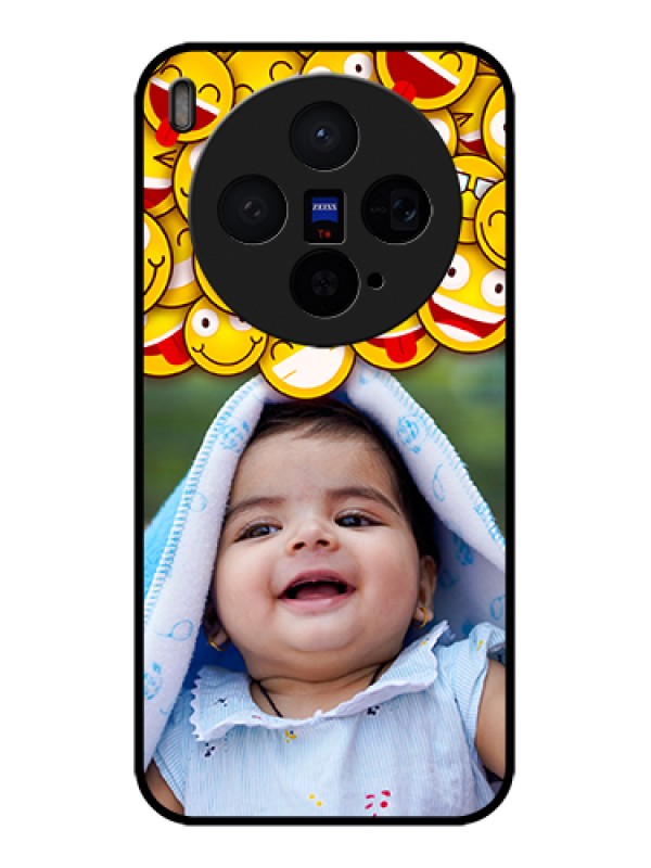 Custom Vivo X300 5G Custom Glass Phone Case - With Smiley Emoji Design