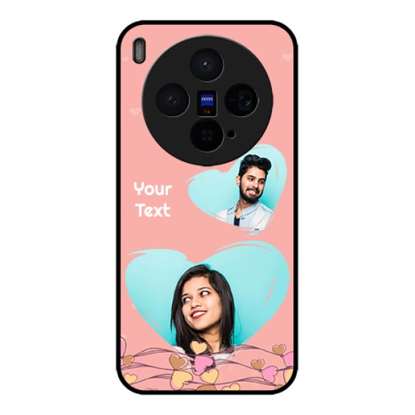Vivo X300 5G Custom Glass Phone Case - Love Doodle Design