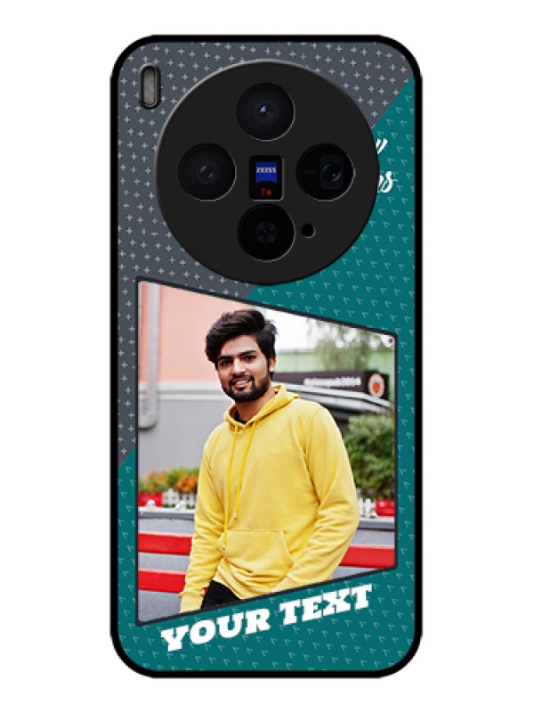 Custom Vivo X300 5G Custom Glass Phone Case - Background Pattern Design With Quote