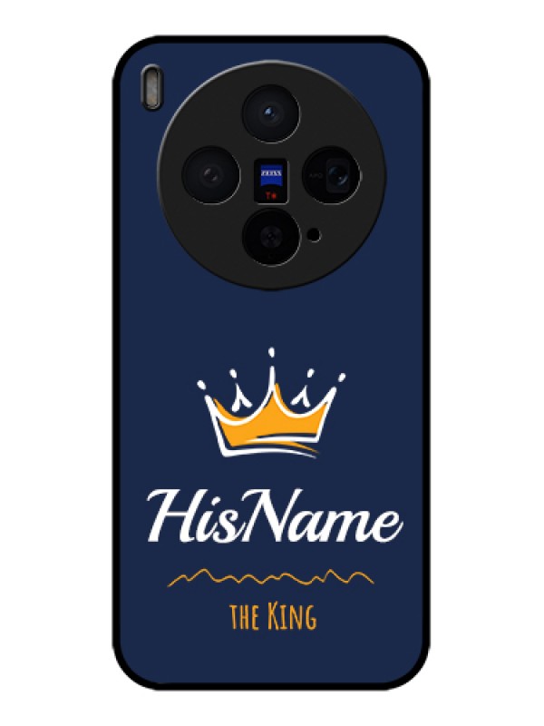 Custom Vivo X300 5G Custom Glass Phone Case - King With Name Design