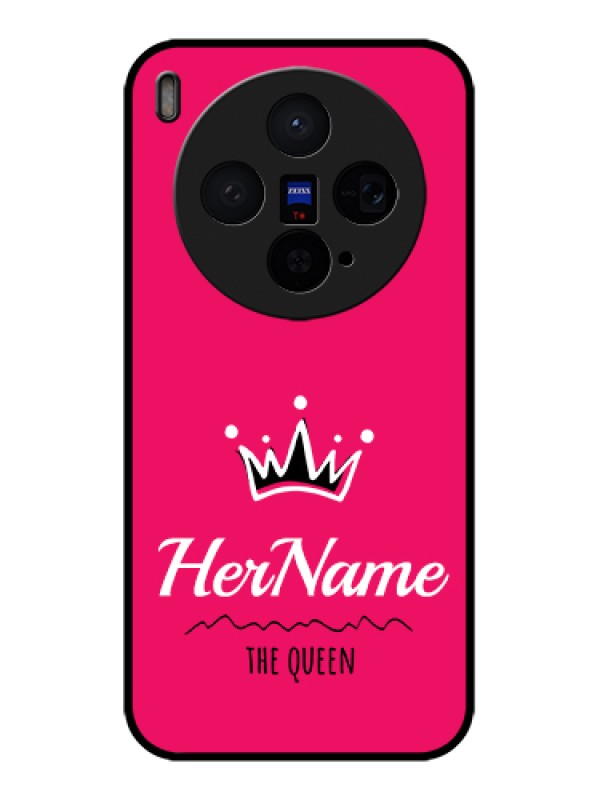 Custom Vivo X300 5G Custom Glass Phone Case - Queen With Name Design