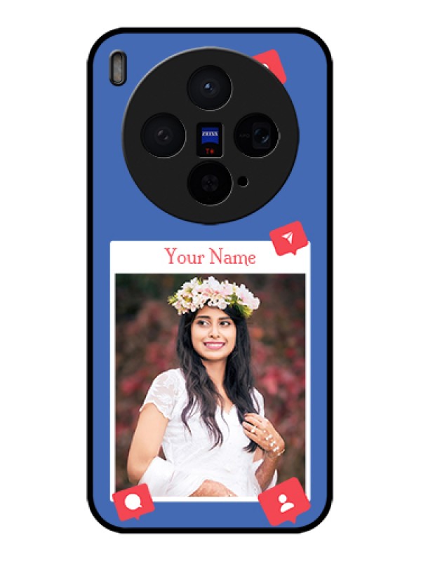 Custom Vivo X300 5G Custom Glass Phone Case - Like Share And Comment Design