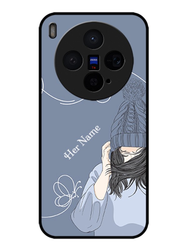Custom Vivo X300 5G Custom Glass Phone Case - Girl In Winter Outfit Design